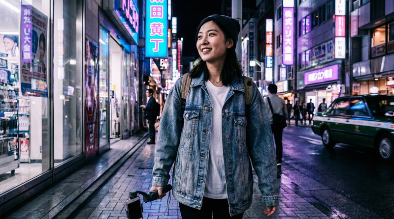 91城市短视频：霓虹夜色下的街拍vlog